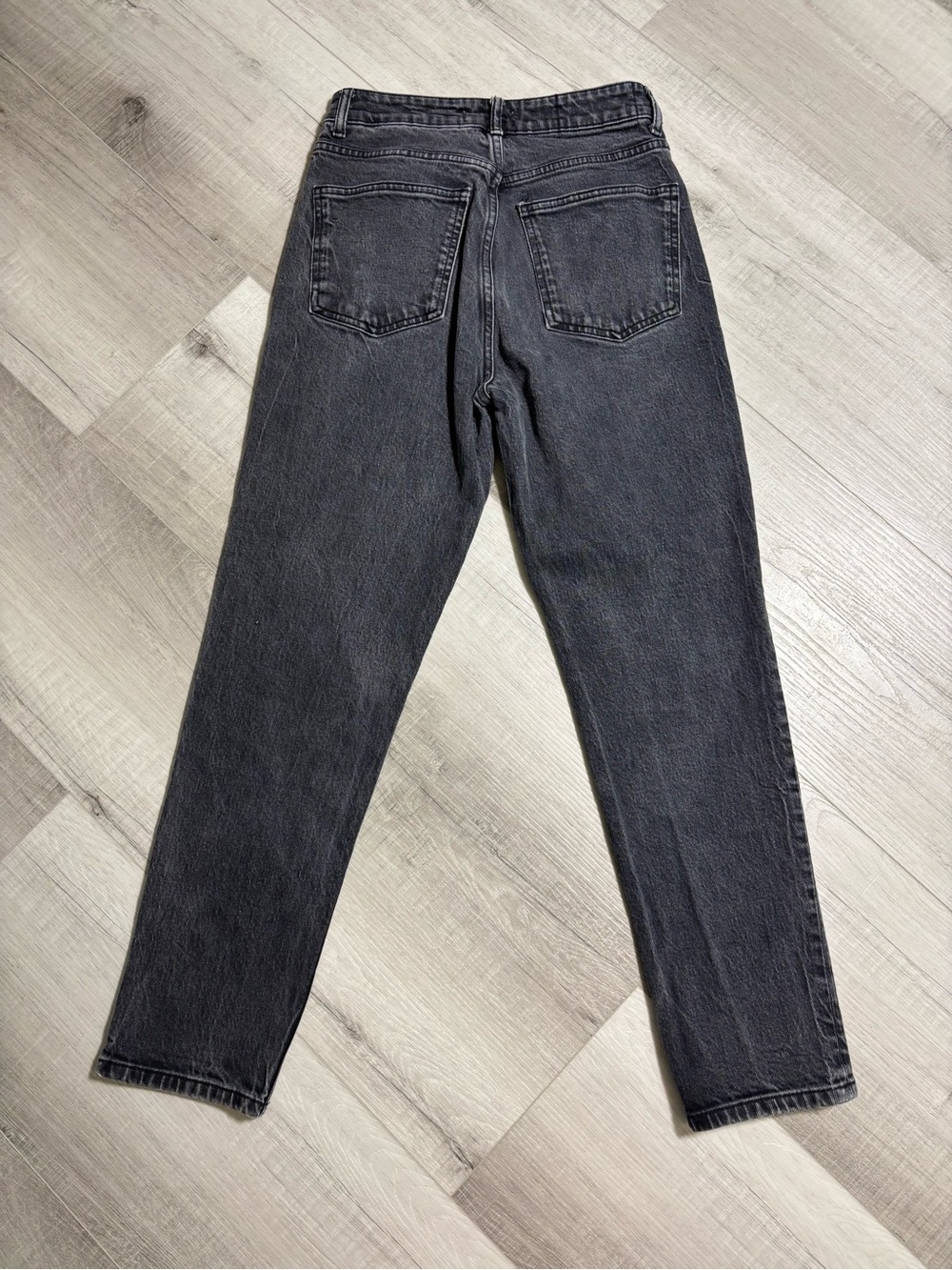 Zara High Rise Straight Leg Jeans Gray Black Washed Denim Sz 4 - Picture 10 of 11